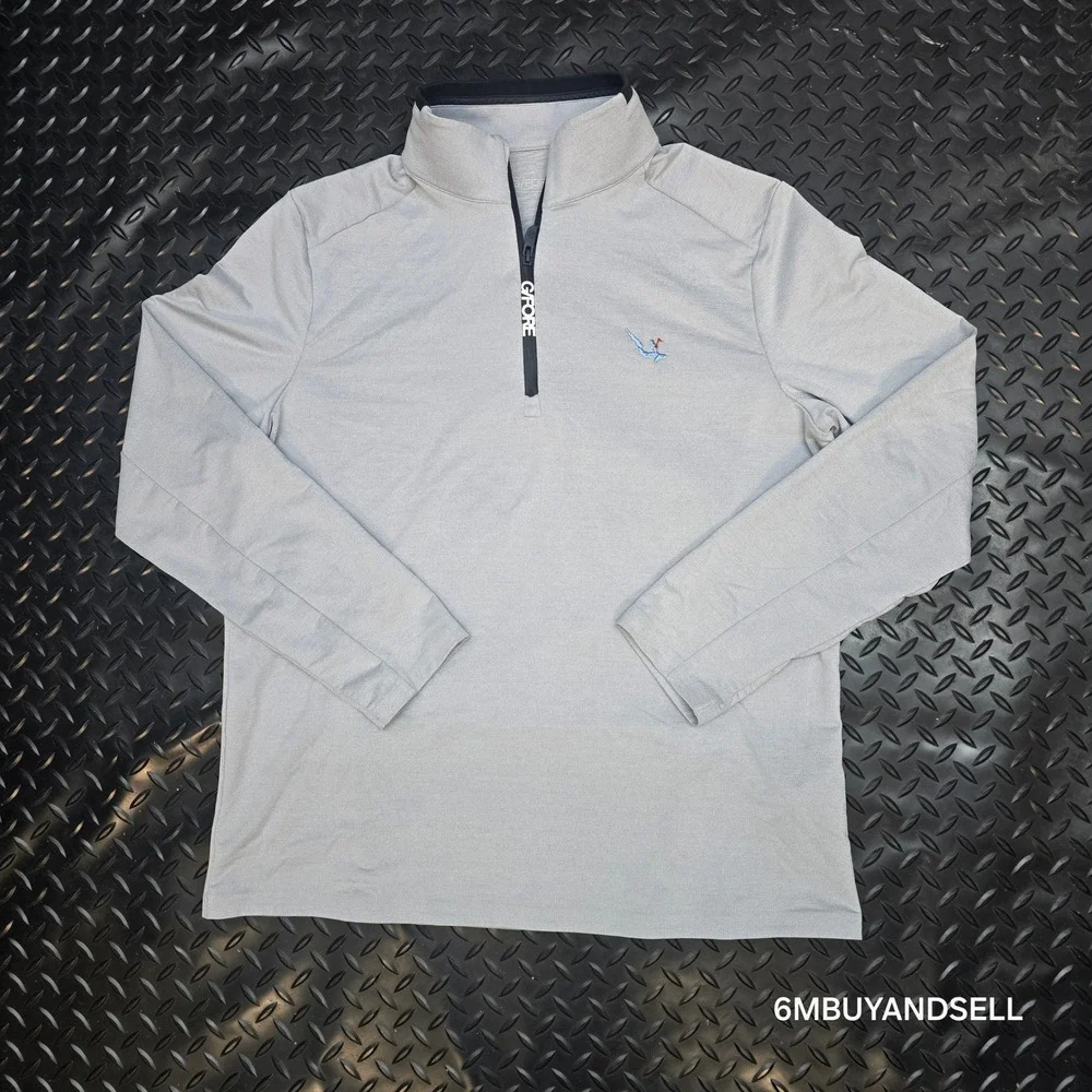 G/FORE Mens Quarter Zip Golf Pullover Light Heather Grey GMM000001 Size Large‎